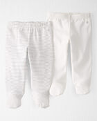 Baby 2-Pack Organic Cotton Rib Footed Pants, image 1 of 4 slides