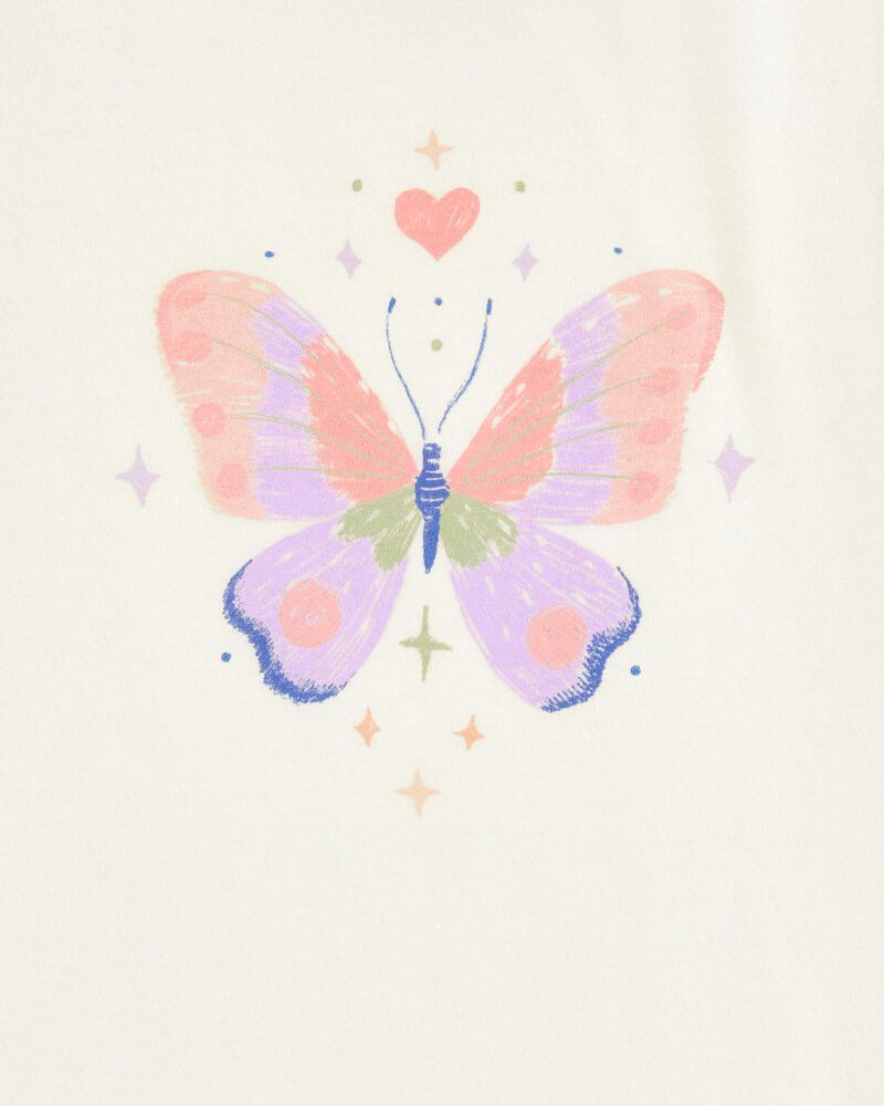 Kid 2-Piece Butterfly Tee & Pull-On French Terry Shorts Set, image 3 of 6 slides