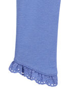 Baby Ribbed Eyelet-Hem Pants - Blue, image 4 of 5 slides
