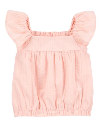 Toddler Girl Flutter Fashion Top - Pink, 