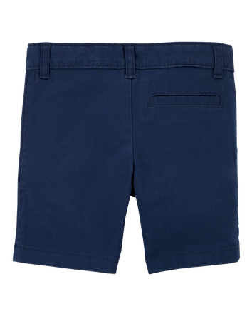 Toddler Blue Flat-Front Shorts, 
