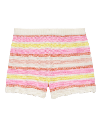 Kid Striped Crotchet Knit Shorts, 