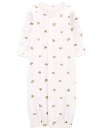 Baby Preemie Snail Cotton Sleeper Gown, 