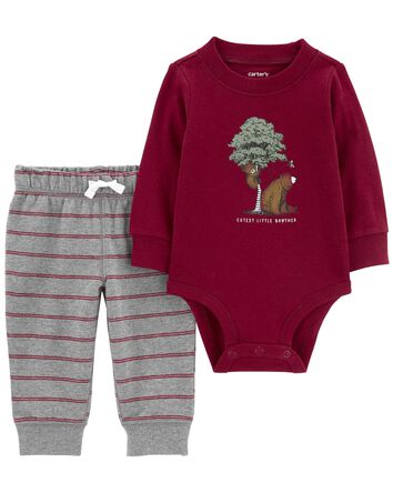 Baby 2-Piece Little Brother Bodysuit Pant Set, 