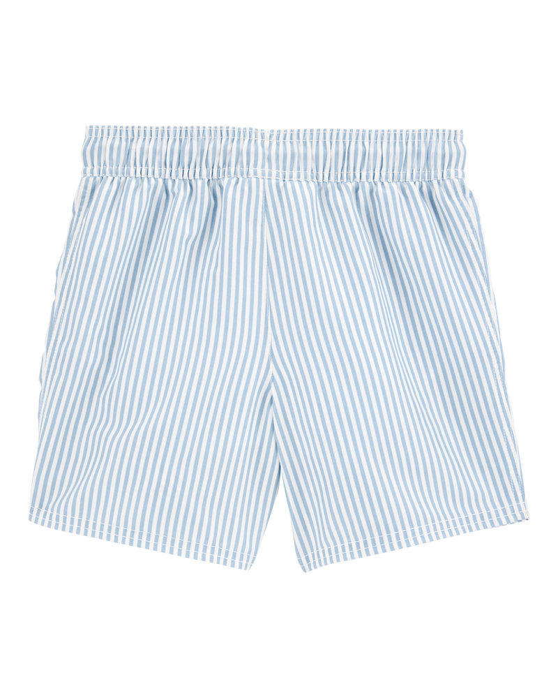 Boys Striped Swim Trunks - Blue, image 2 of 5 slides