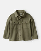 Baby Boy Long-Sleeve Waffle Knit Utility Shirt - Green, image 1 of 4 slides