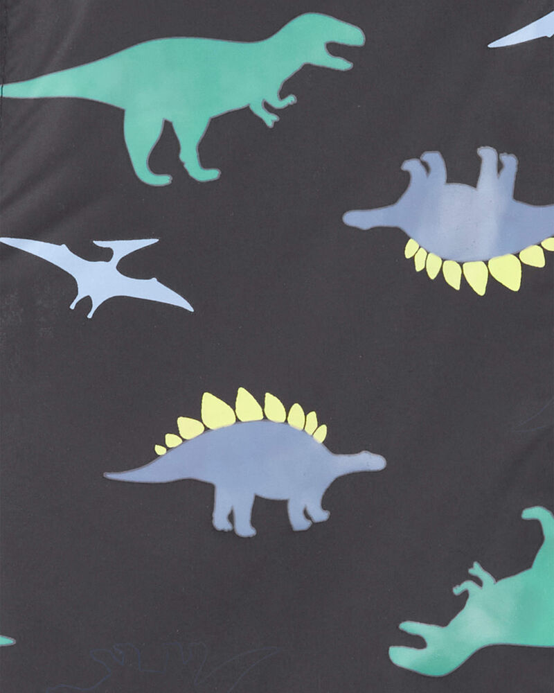 Dinosaur Color Changing Rain Jacket - Grey, image 5 of 6 slides