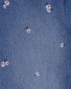 Baby Floral Print Knit-Like Denim Joggers, image 3 of 3 slides