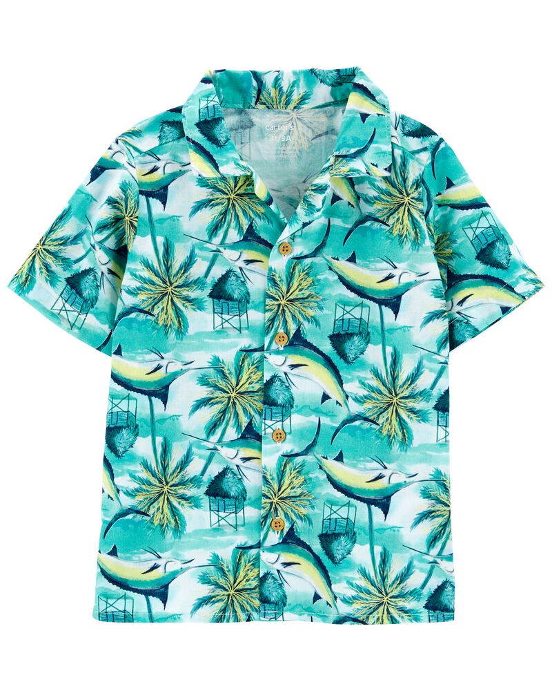 Toddler 2-Piece Tropical Button-Front Shirt & Pull-On Terrain Shorts Set
, image 3 of 8 slides
