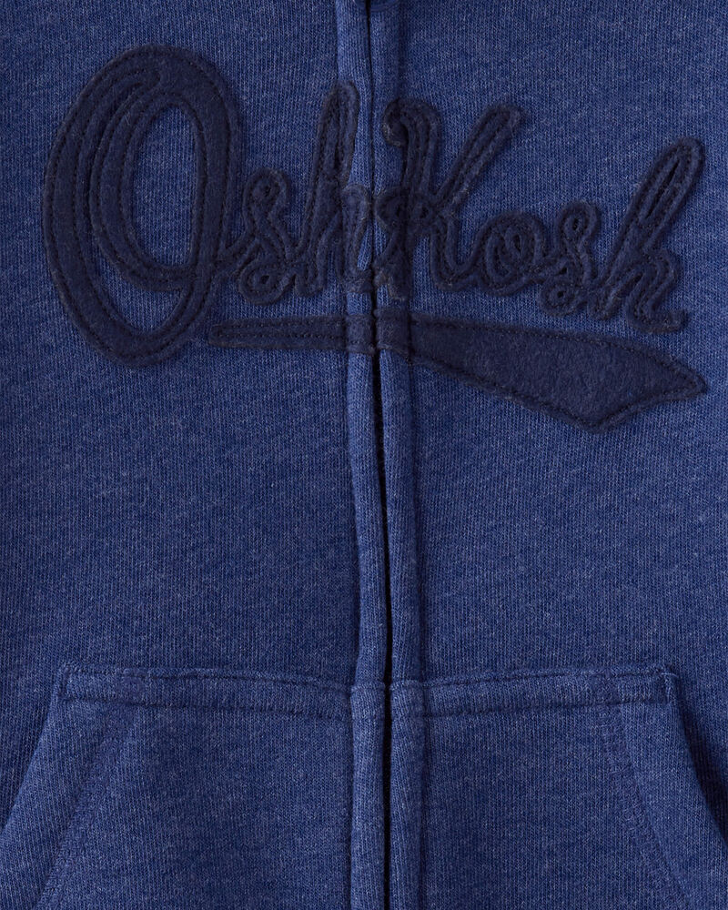 Toddler Boy OshKosh Fleece Logo Zip Jacket - Navy, image 3 of 4 slides