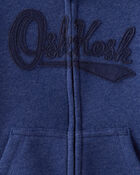 Toddler Boy OshKosh Fleece Logo Zip Jacket - Navy, image 3 of 4 slides