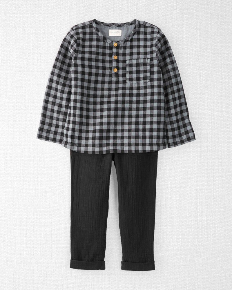Toddler 2-Piece Organic Cotton Plaid Set, image 1 of 5 slides