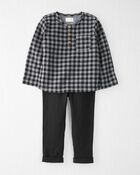 Toddler 2-Piece Organic Cotton Plaid Set, image 1 of 5 slides