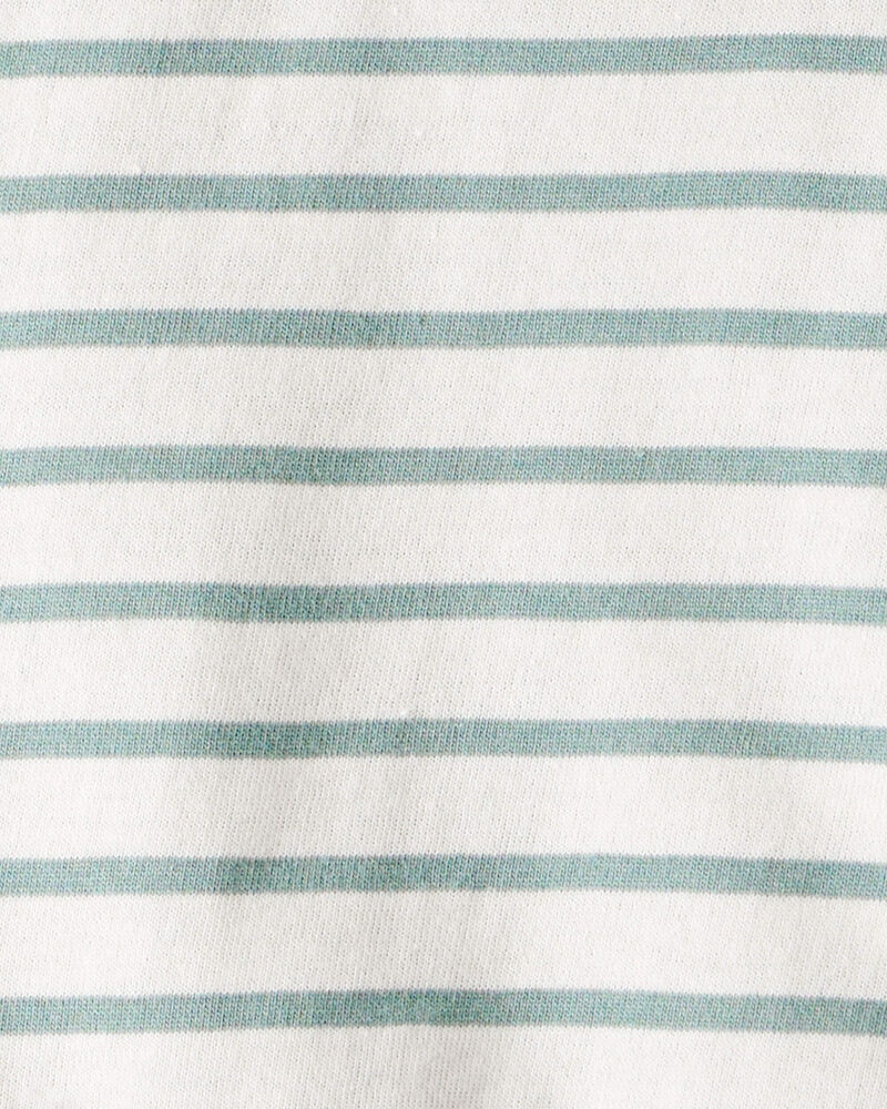 Toddler Girl Striped Short-Sleeve Peplum Top - White/Green, image 2 of 3 slides