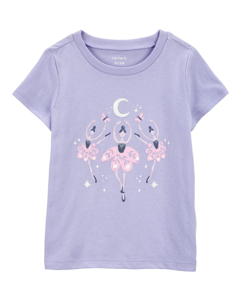 Toddler Girl Ballerina Short-Sleeve Graphic Tee - Purple, image 1 of 3 slides