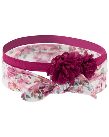 Baby 2-Pack Floral Print and Flower Headwraps, 