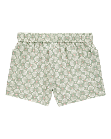 Baby Tropical Print Drawstring Shorts - Green, 
