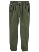 Green - Kid Stretch Canvas Joggers