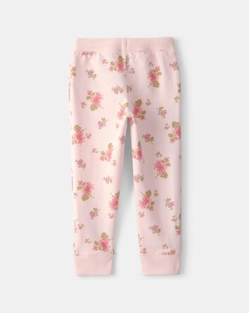 Toddler Girl Floral Drawstring Knit Joggers - Pink, 