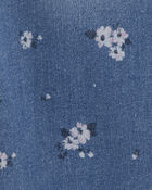 Baby Floral Print Ruffle Stretch Denim Overalls, image 3 of 3 slides