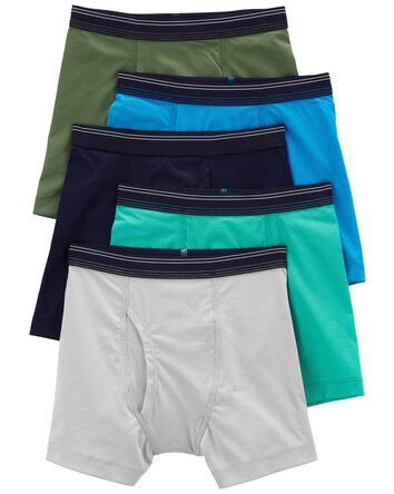 5-Pack Active Mesh Boxer Briefs Underwear, 