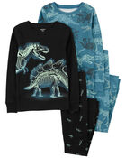 Kid 4-Piece Dragon 100% Snug Fit Cotton Pajamas, image 1 of 4 slides