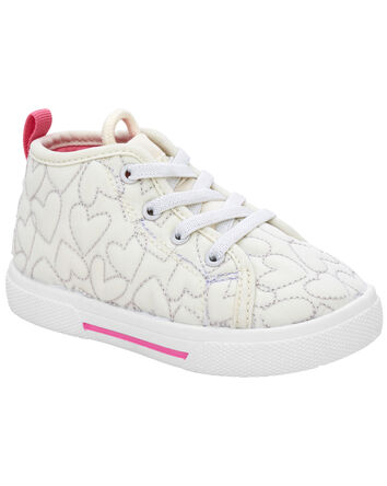 Toddler Heart Print Recycled High-Top Sneakers, 
