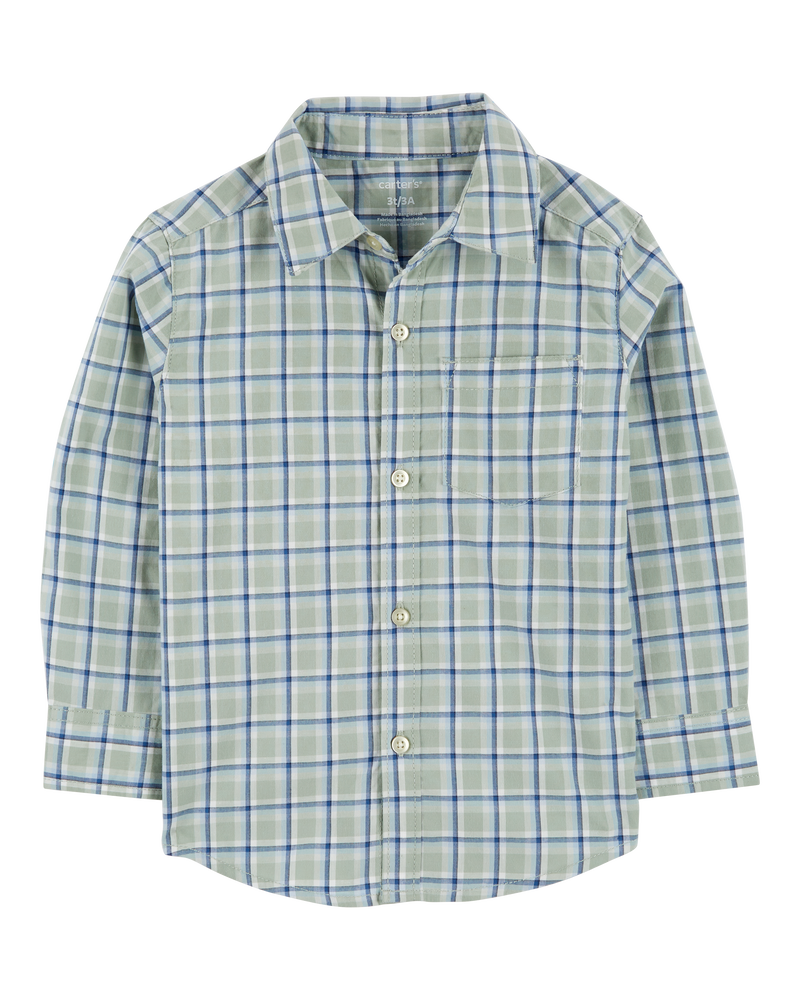 Toddler Plaid Button-Front Shirt, image 2 of 4 slides