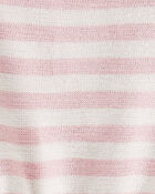 Baby Organic Cotton Pink Striped Bubble Romper, image 3 of 5 slides