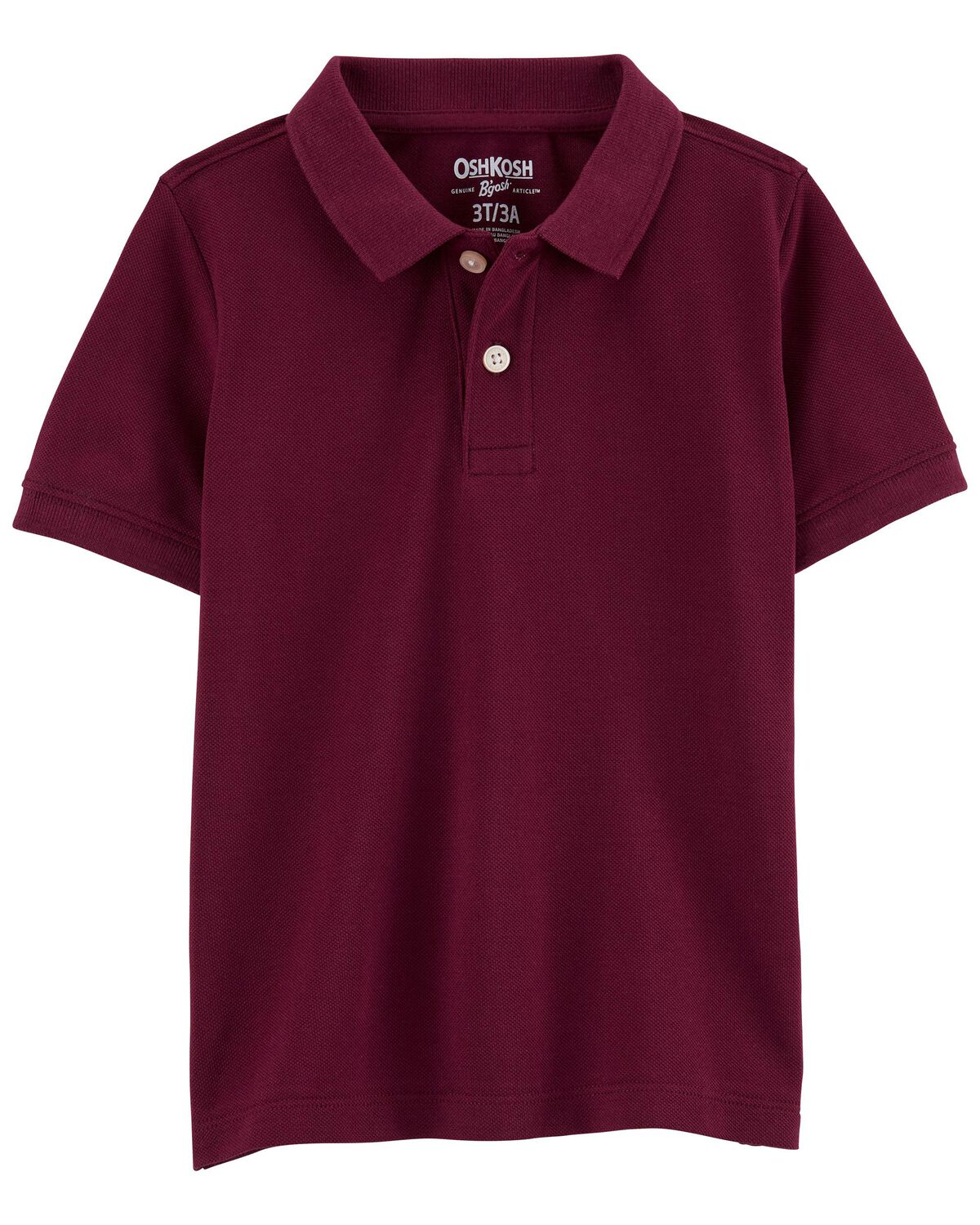 Maroon Toddler Burgundy Polo Uniform Shirt