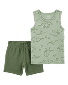 Toddler 2-Piece Dinosaur Tank & Pull-On Short Set, image 1 of 3 slides