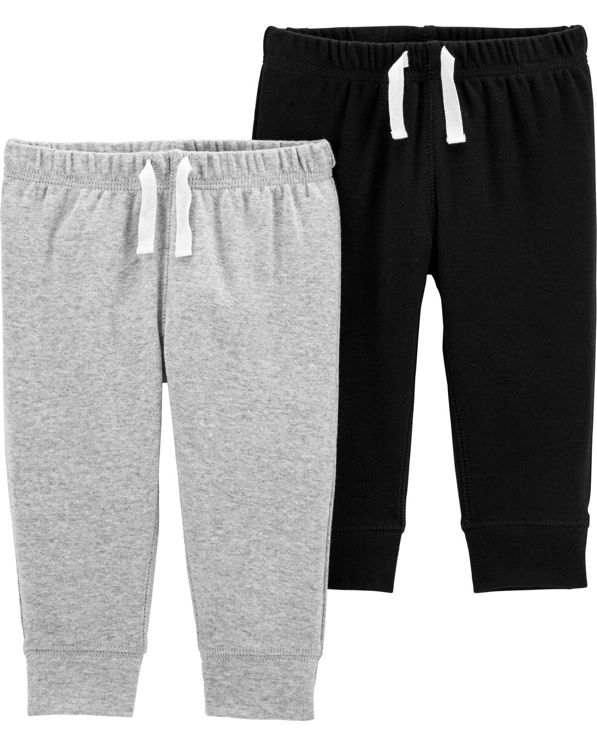 Grey/Black Baby 2-Pack Cotton Pants | carters.com