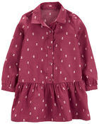 Toddler Long-Sleeve Shirt Peplum Dress, image 1 of 4 slides