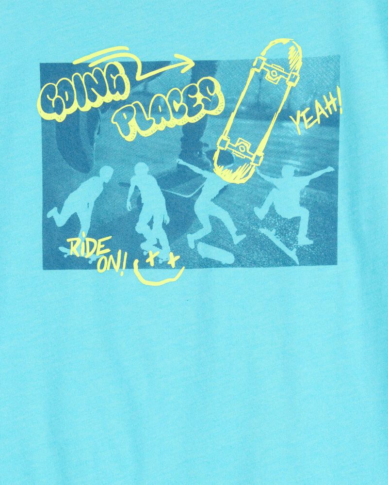 Kid Going Places Short-Sleeve Graphic Tee - Turquoise, image 2 of 3 slides