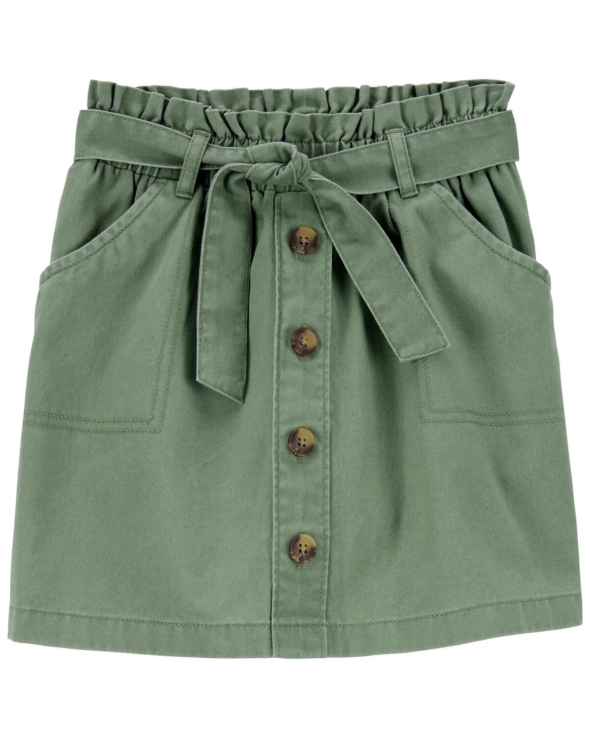 Cascade Green Kid Belted Denim Skirt