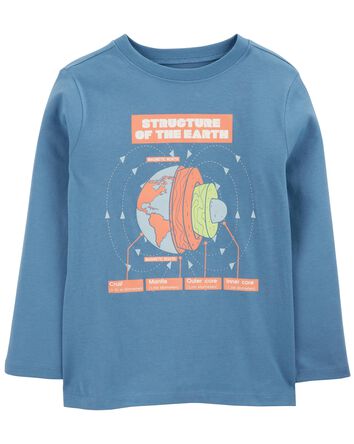 Earth Diagram Blend Long-Sleeve Tee - Blue, 