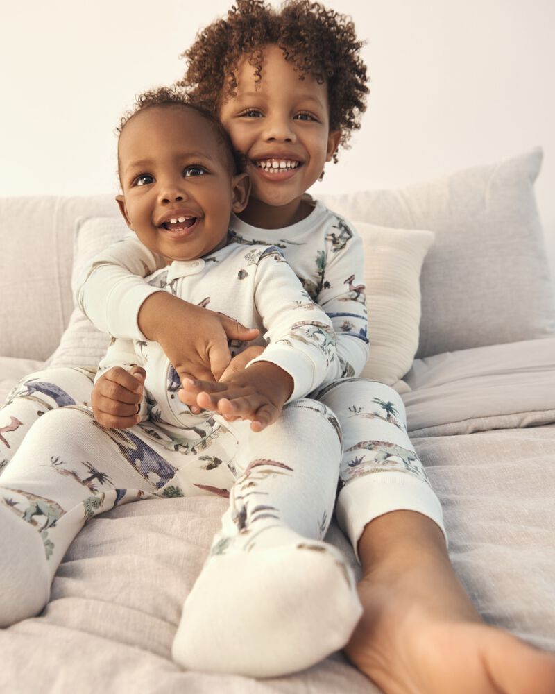 Baby Dinosaur Print Organic Cotton Sleep & Play Pajamas , image 4 of 5 slides