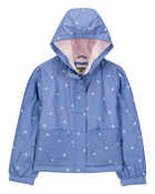 Girls Daisy-Print Chambray Jacket - Blue, image 1 of 3 slides