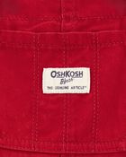 Toddler Twill Eyelet Shortalls - Red, image 3 of 4 slides