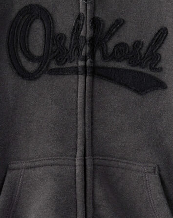Toddler OshKosh Fleece Logo Zip Jacket - Black, 