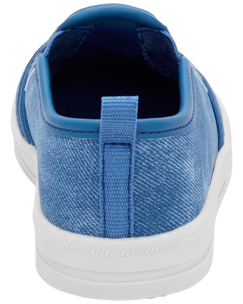 Kid Quilted Chambray Pull-On Sneakers, image 3 of 7 slides