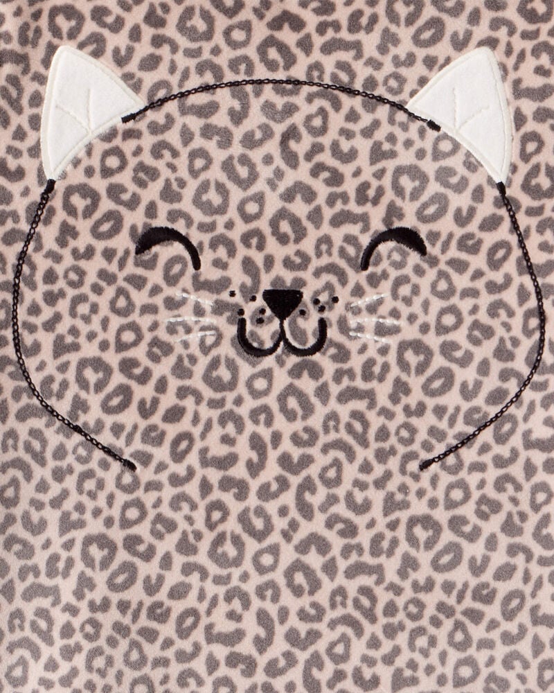 Toddler Girl Leopard Print Velour Long-Sleeve Loose Fit 2-Piece Pajamas, image 3 of 4 slides