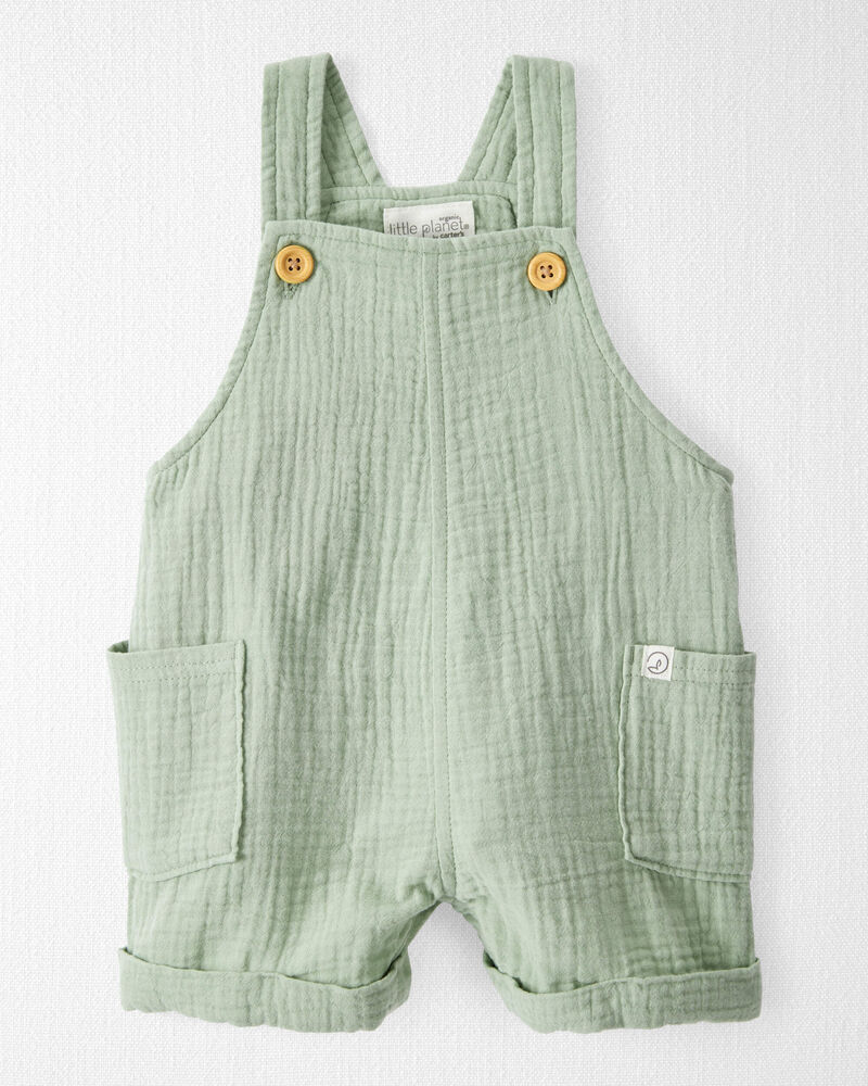 Baby Organic Cotton Gauze Shortalls, image 1 of 3 slides