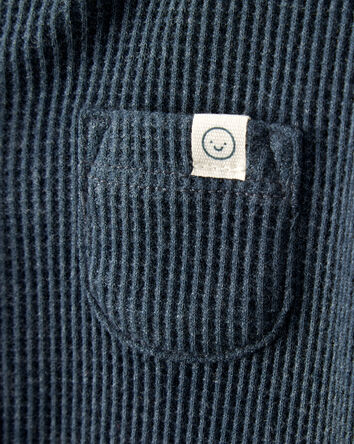 Baby Boy Solid Cotton Long-Sleeve 2-Way Zip Sleep & Play Pajamas - Navy, 