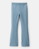 Kid Solid Cotton Flare Stretch Leggings - Blue, image 1 of 4 slides