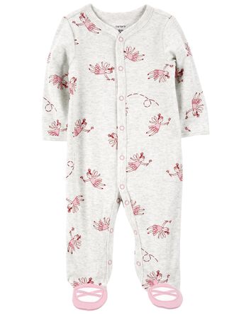 Baby Ballet Snap-Up Cotton Blend Sleep & Play Pajamas, 