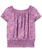 Kid Floral Print Smocked Top Made With LENZING™ ECOVERO™ , image 1 of 2 slides