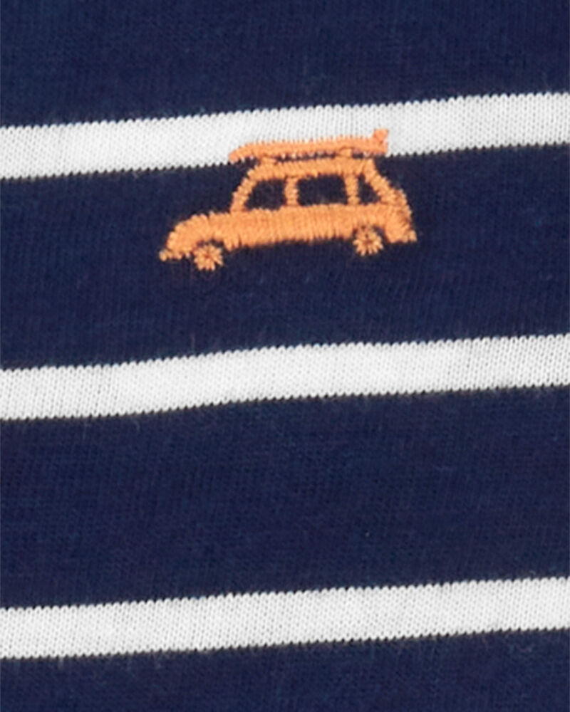 Baby Striped Car Cotton Romper, image 3 of 4 slides