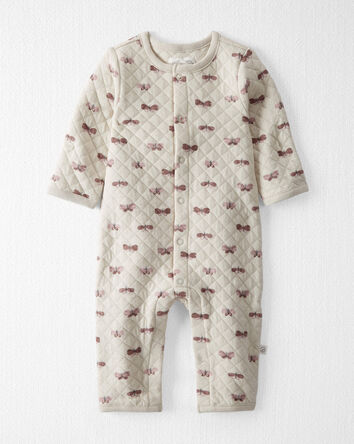 Baby Quilted Double Knit Jumpsuit Made with Organic Cotton in Butterflies, 