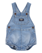 Baby Neutral Denim Bubble Romper - Blue, image 1 of 5 slides